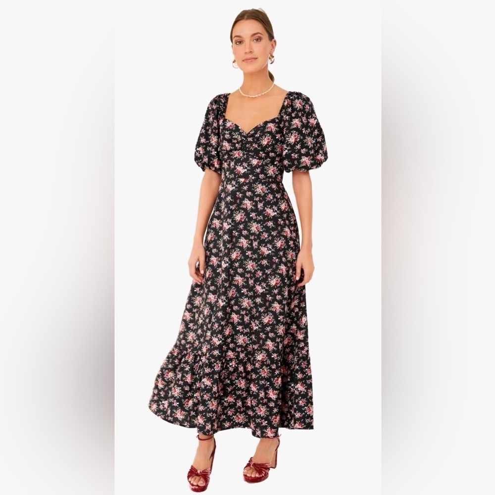 NEW Tuckernuck Hyacinth House Black Foral Seaport Dress Sz XS